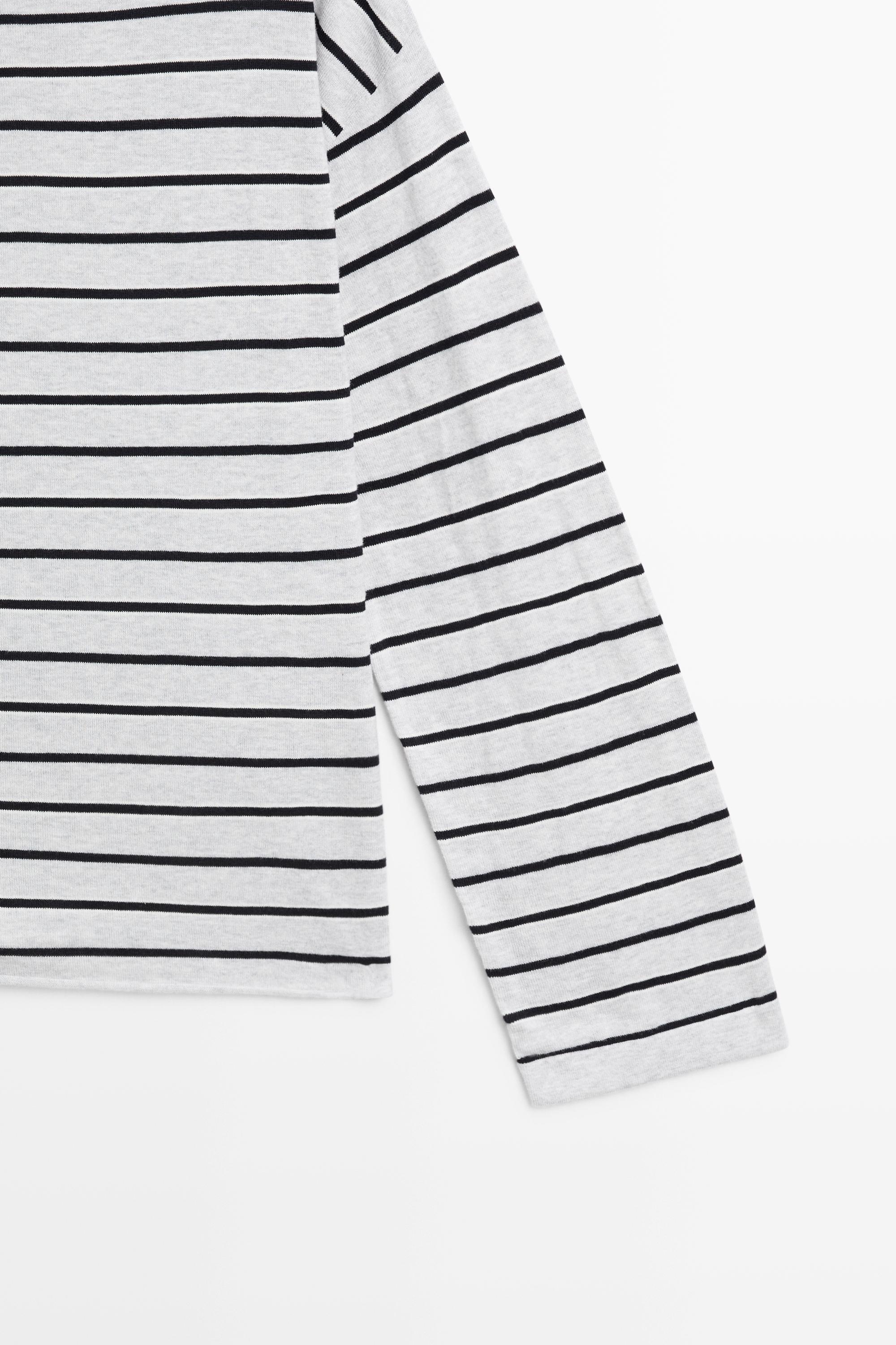 100% cotton striped knit sweater